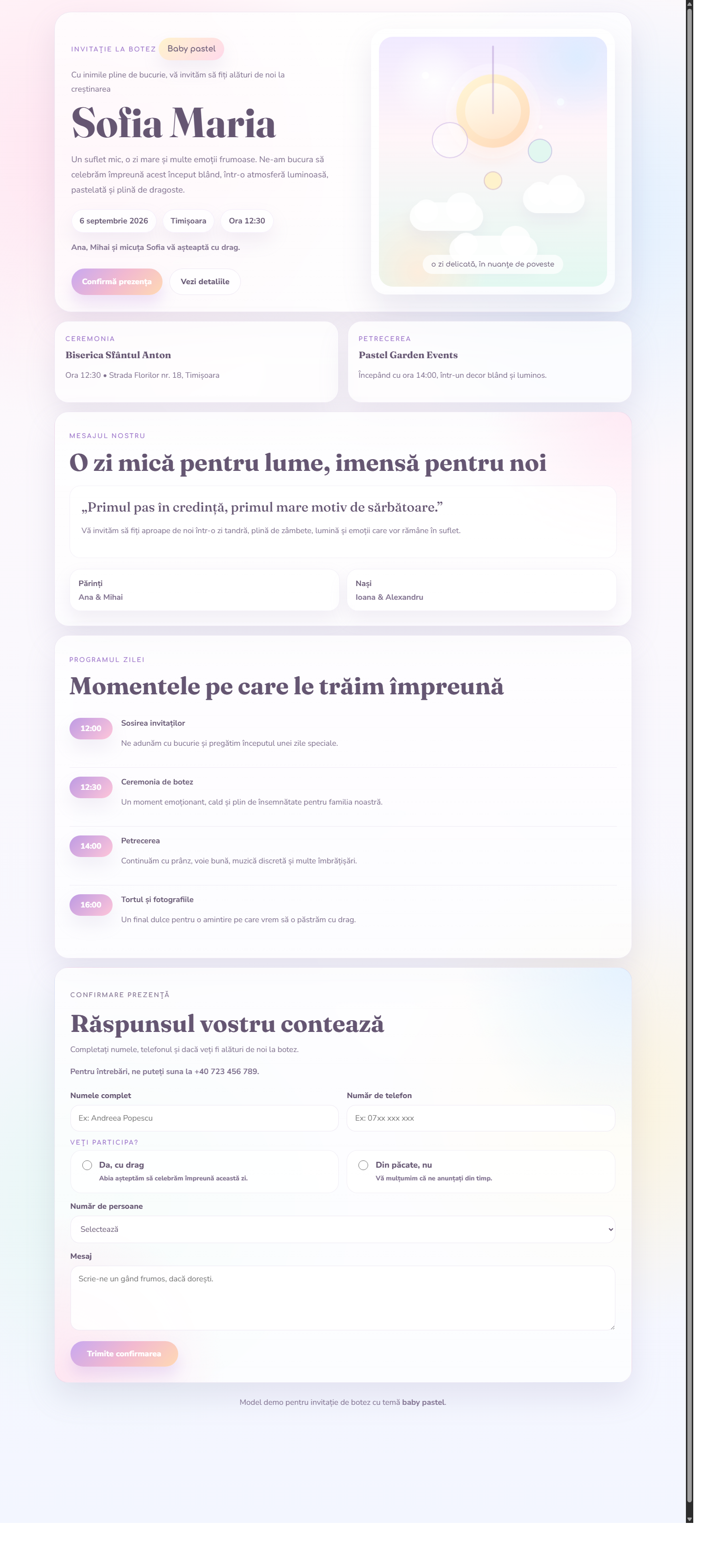 Preview invitatie Baby Pastel