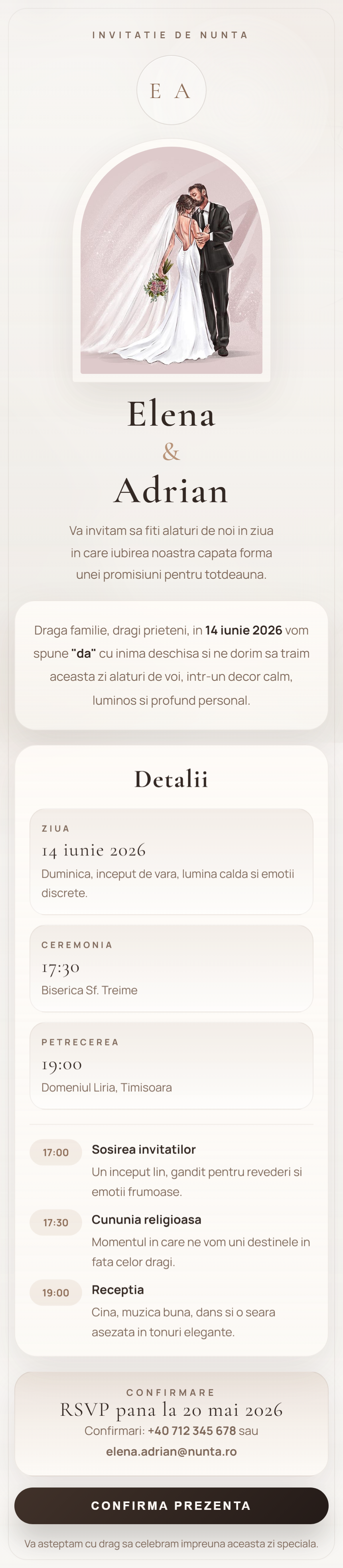 Preview invitatie Minimalist Premium